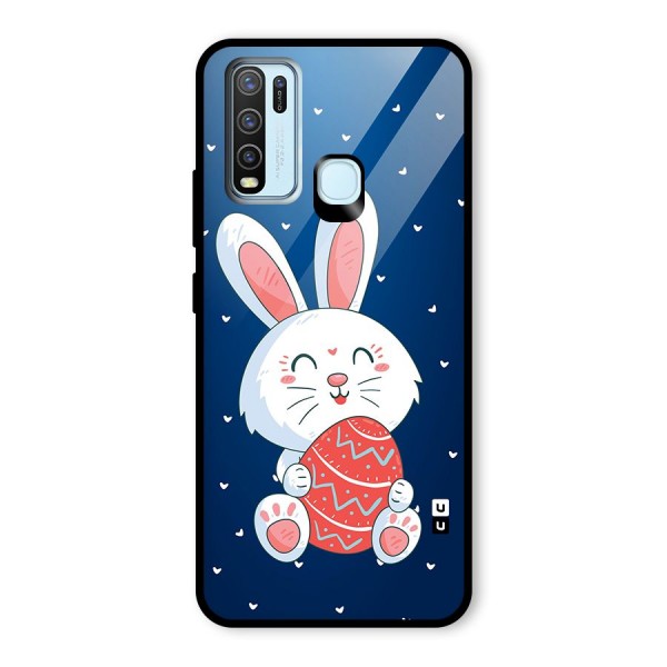 Happy Festive Bunny Glass Back Case for Vivo Y30