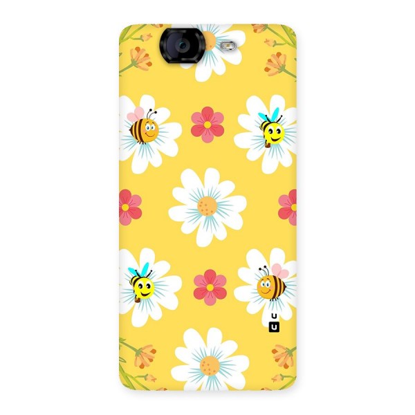 Happy Flowers Back Case for Canvas Knight A350