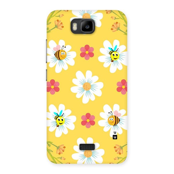 Happy Flowers Back Case for Honor Bee