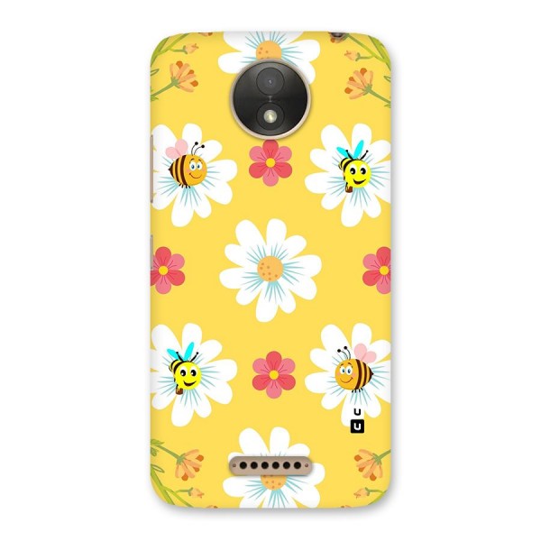 Happy Flowers Back Case for Moto C Plus