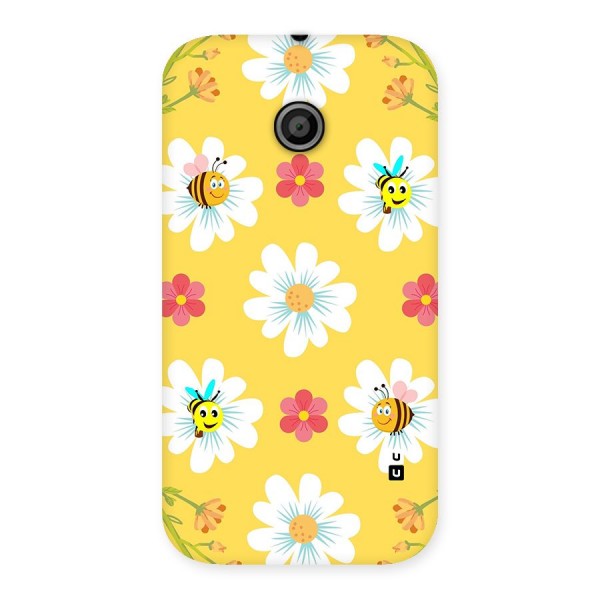 Happy Flowers Back Case for Moto E