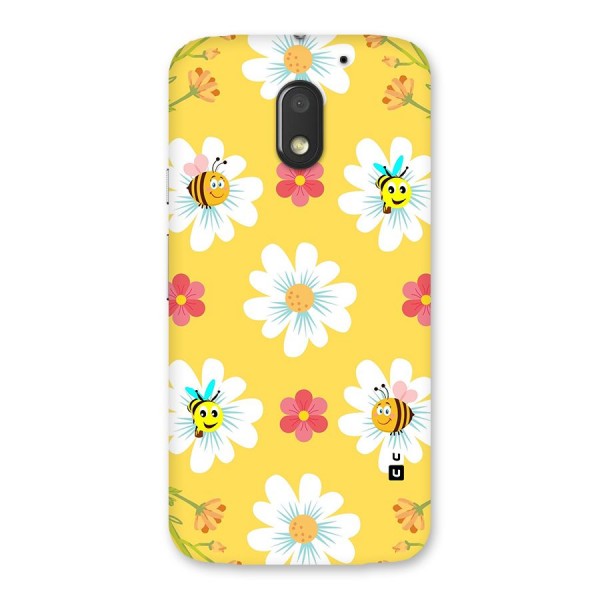 Happy Flowers Back Case for Moto E3 Power