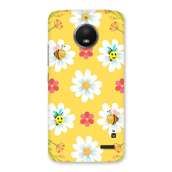 Happy Flowers Back Case for Moto E4