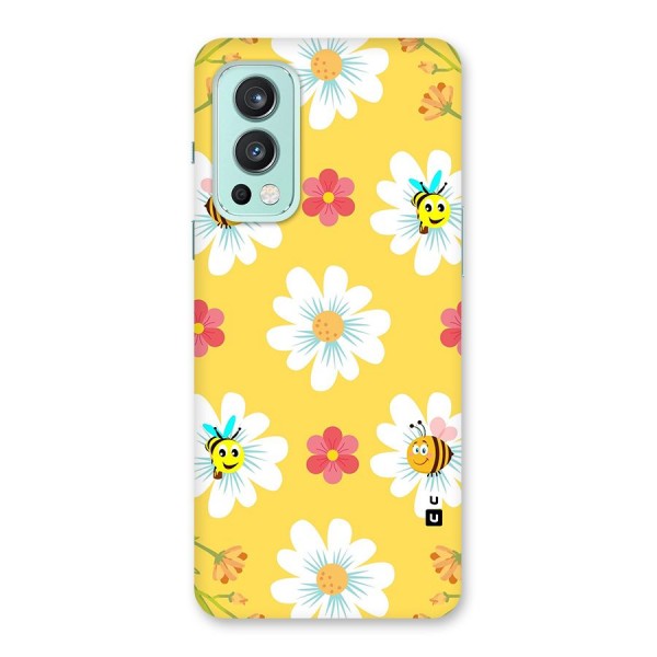 Happy Flowers Glass Back Case for OnePlus Nord 2 5G