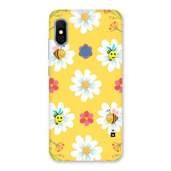 Happy Flowers Back Case for Redmi Note 6 Pro