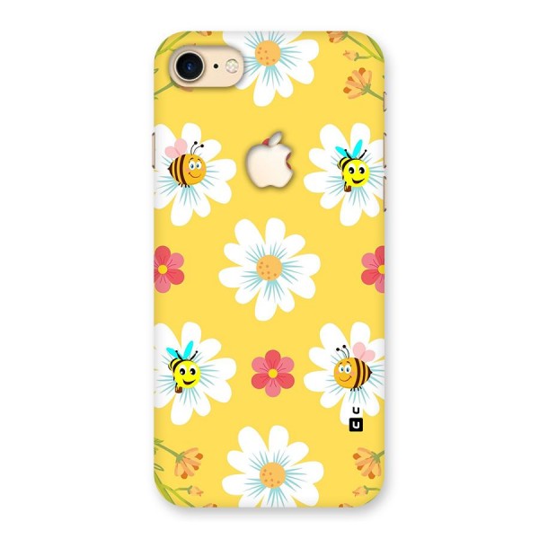 Happy Flowers Back Case for iPhone 7 Apple Cut