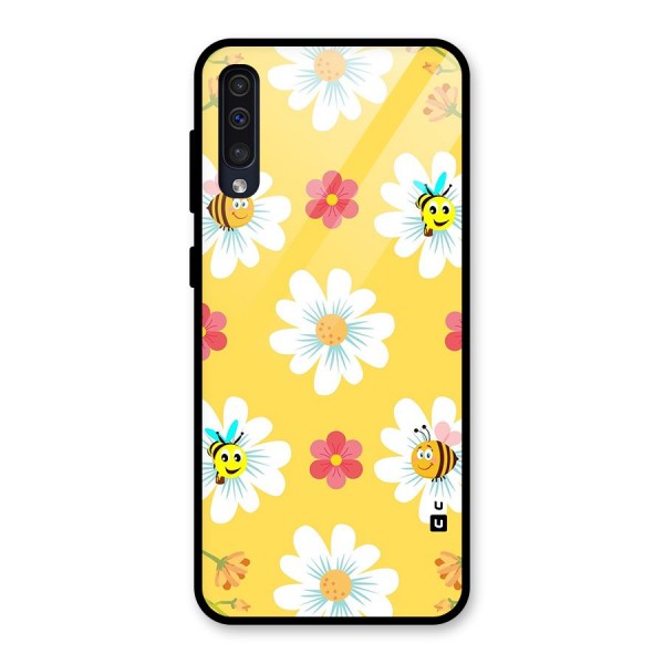 Happy Flowers Glass Back Case for Galaxy A50s