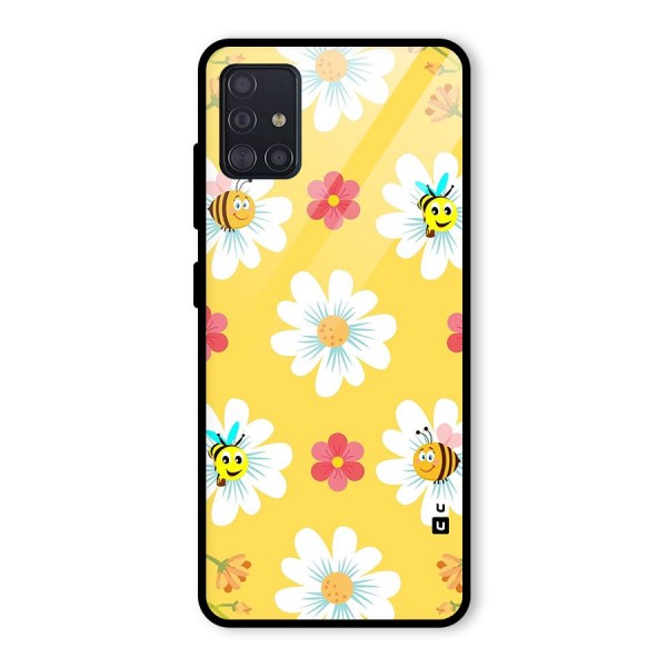 Happy Flowers Glass Back Case for Galaxy A51