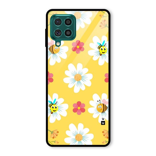 Happy Flowers Glass Back Case for Galaxy F62