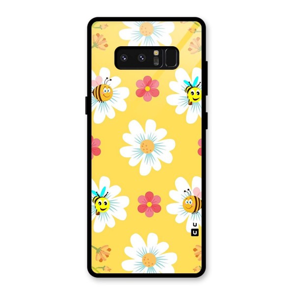 Happy Flowers Glass Back Case for Galaxy Note 8