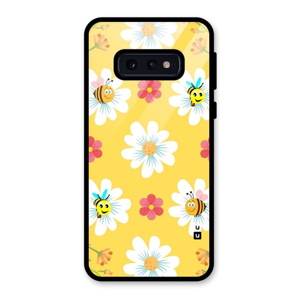 Happy Flowers Glass Back Case for Galaxy S10e