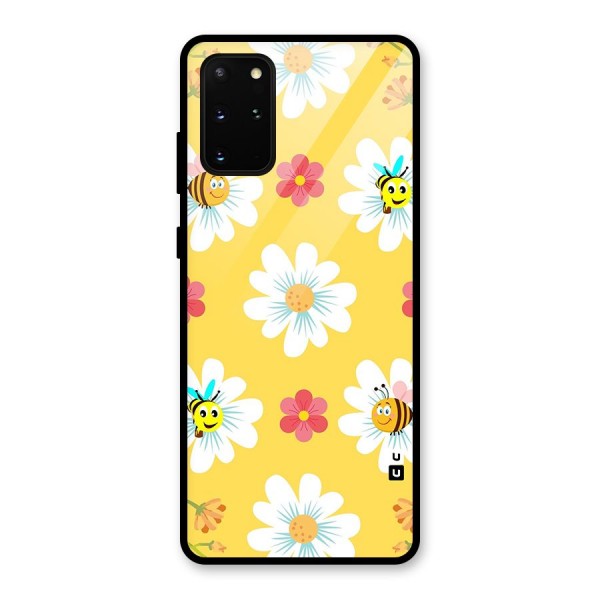 Happy Flowers Glass Back Case for Galaxy S20 Plus