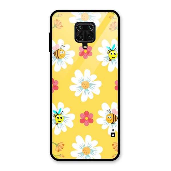 Happy Flowers Glass Back Case for Redmi Note 10 Lite