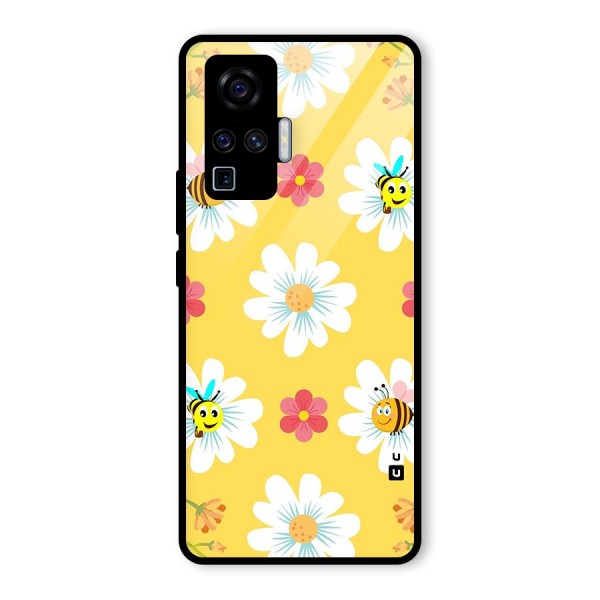 Happy Flowers Glass Back Case for Vivo X50 Pro