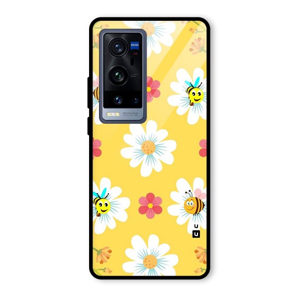 Happy Flowers Glass Back Case for Vivo X60 Pro Plus