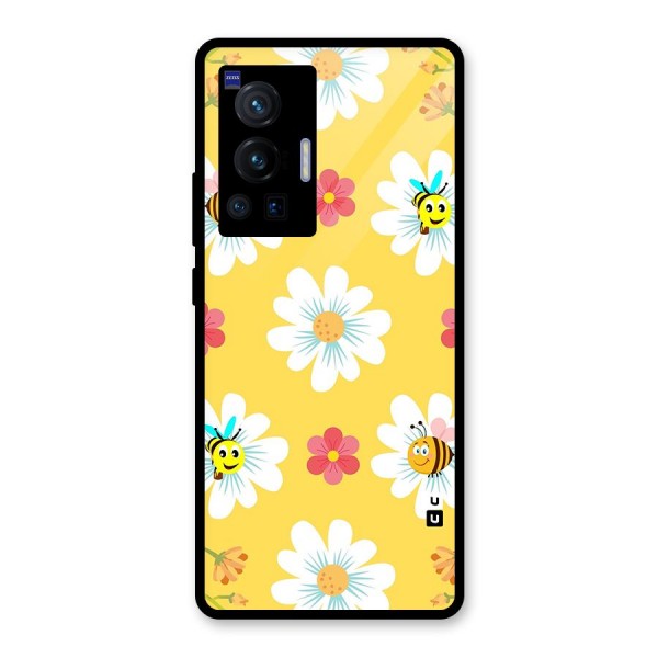 Happy Flowers Glass Back Case for Vivo X70 Pro