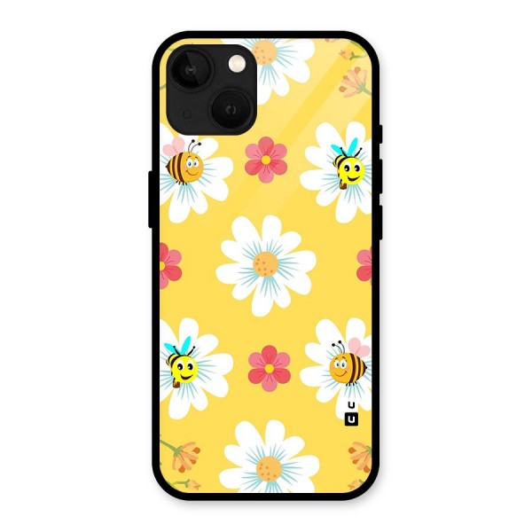 Happy Flowers Glass Back Case for iPhone 13