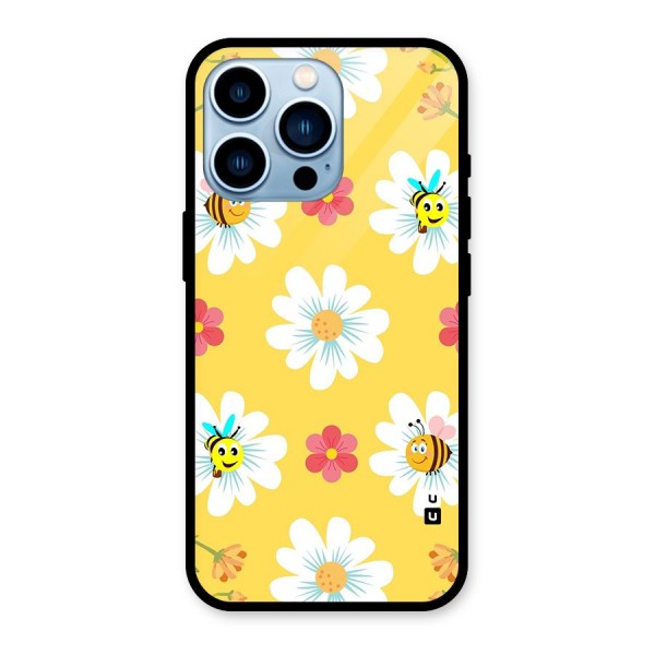 Happy Flowers Glass Back Case for iPhone 13 Pro