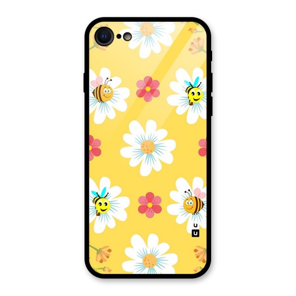 Happy Flowers Glass Back Case for iPhone 8