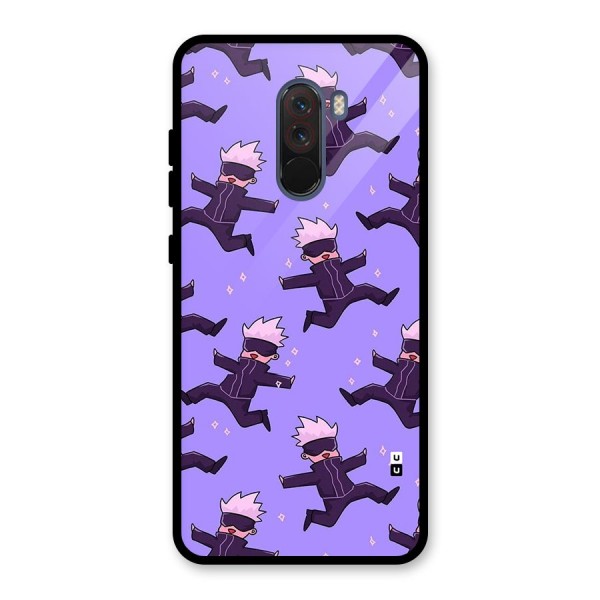 Happy Gojo Glass Back Case for Poco F1