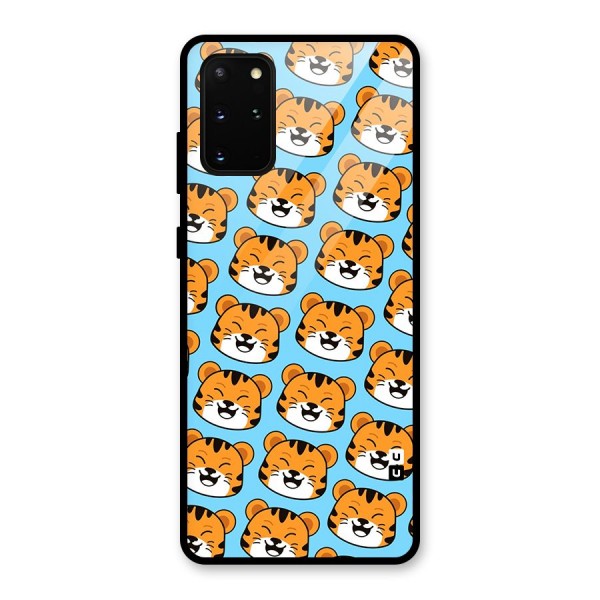 Happy Kitten Pattern Glass Back Case for Galaxy S20 Plus