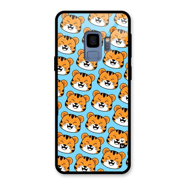 Happy Kitten Pattern Glass Back Case for Galaxy S9