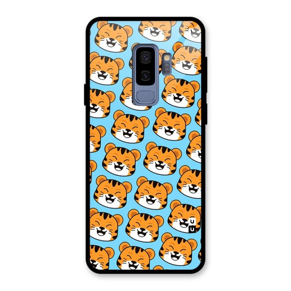 Happy Kitten Pattern Glass Back Case for Galaxy S9 Plus