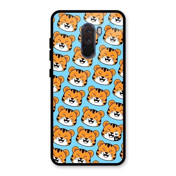 Happy Kitten Pattern Glass Back Case for Poco F1