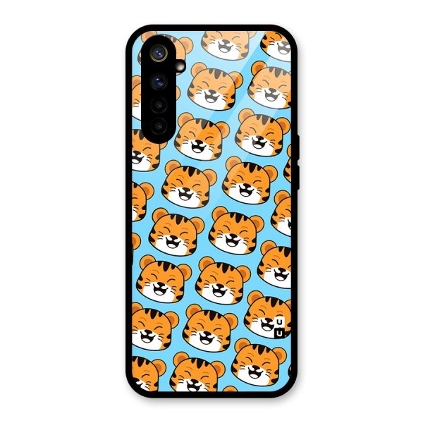 Happy Kitten Pattern Glass Back Case for Realme 6