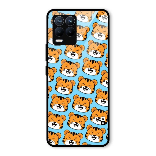 Happy Kitten Pattern Glass Back Case for Realme 8 Pro