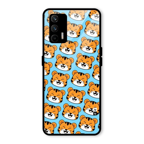 Happy Kitten Pattern Glass Back Case for Realme X7 Max