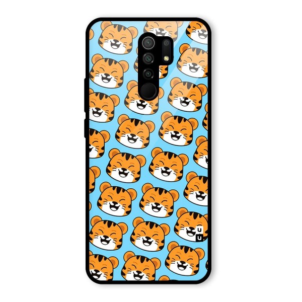 Happy Kitten Pattern Glass Back Case for Redmi 9 Prime