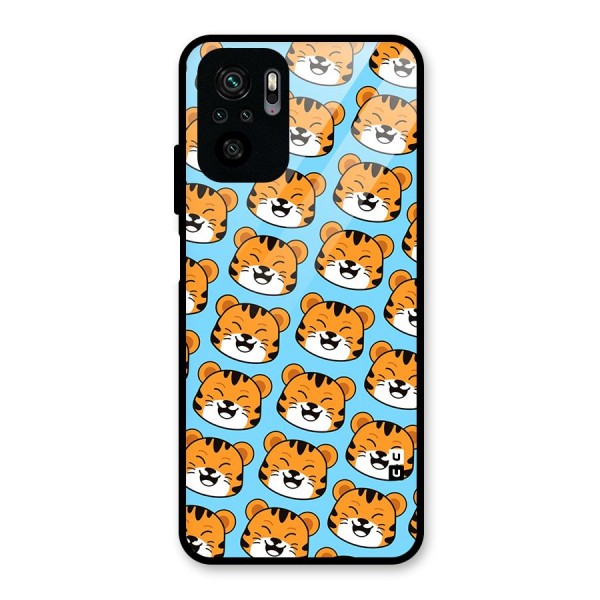 Happy Kitten Pattern Glass Back Case for Redmi Note 10