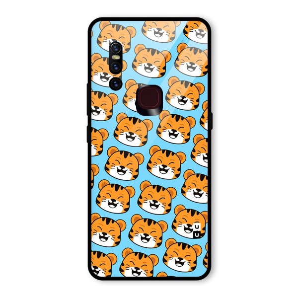 Happy Kitten Pattern Glass Back Case for Vivo V15