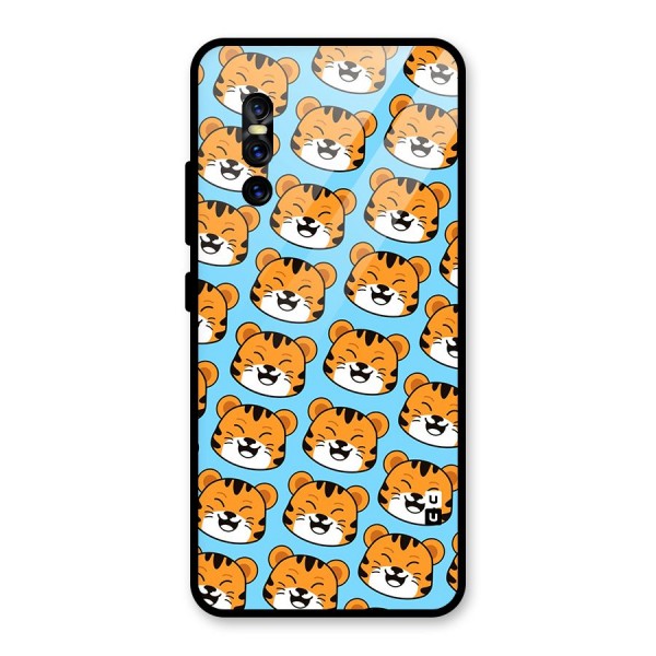 Happy Kitten Pattern Glass Back Case for Vivo V15 Pro