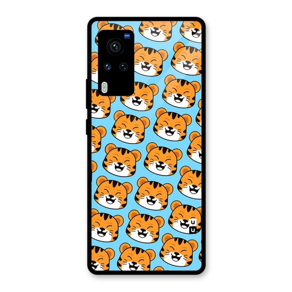 Happy Kitten Pattern Glass Back Case for Vivo X60 Pro