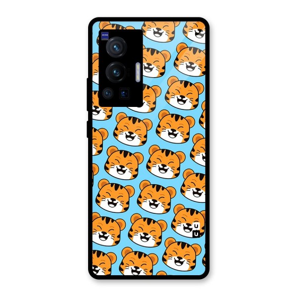 Happy Kitten Pattern Glass Back Case for Vivo X70 Pro