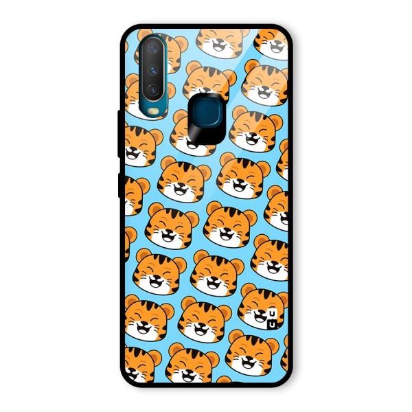 Happy Kitten Pattern Glass Back Case for Vivo Y12