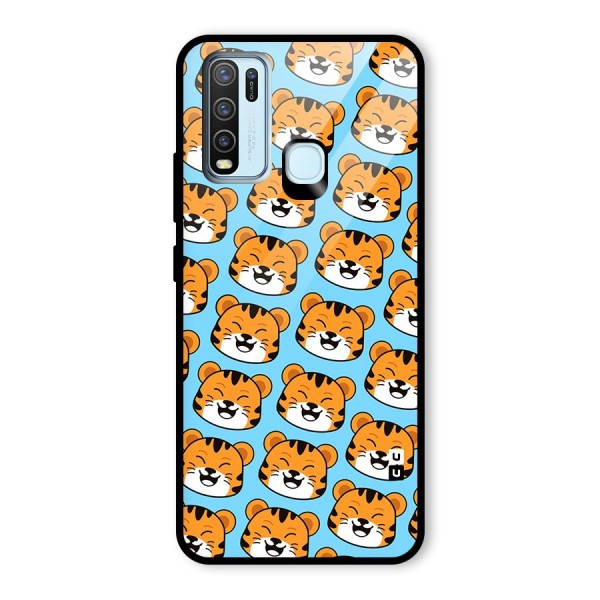 Happy Kitten Pattern Glass Back Case for Vivo Y50