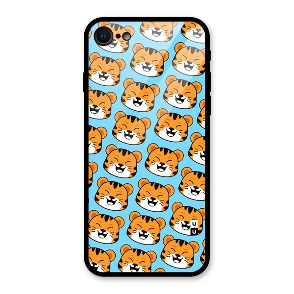 Happy Kitten Pattern Glass Back Case for iPhone 8