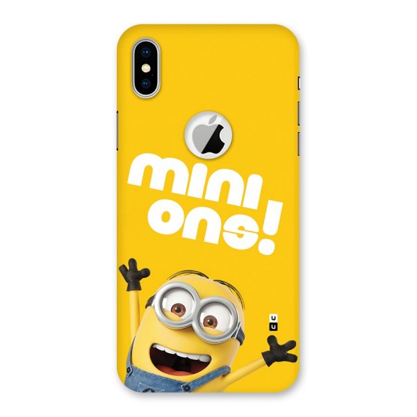 Happy Minion Back Case for iPhone XS Logo Cut