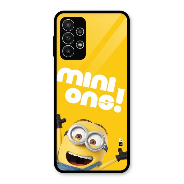 Happy Minion Glass Back Case for Galaxy A23