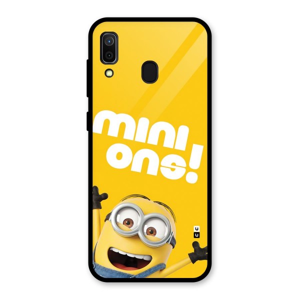 Happy Minion Glass Back Case for Galaxy A30