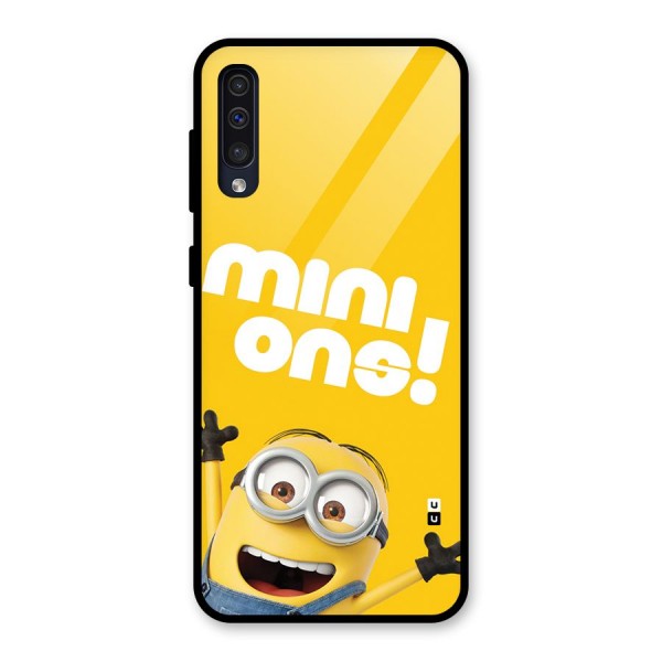 Happy Minion Glass Back Case for Galaxy A50