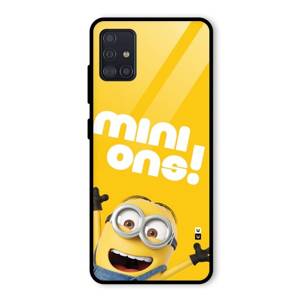 Happy Minion Glass Back Case for Galaxy A51