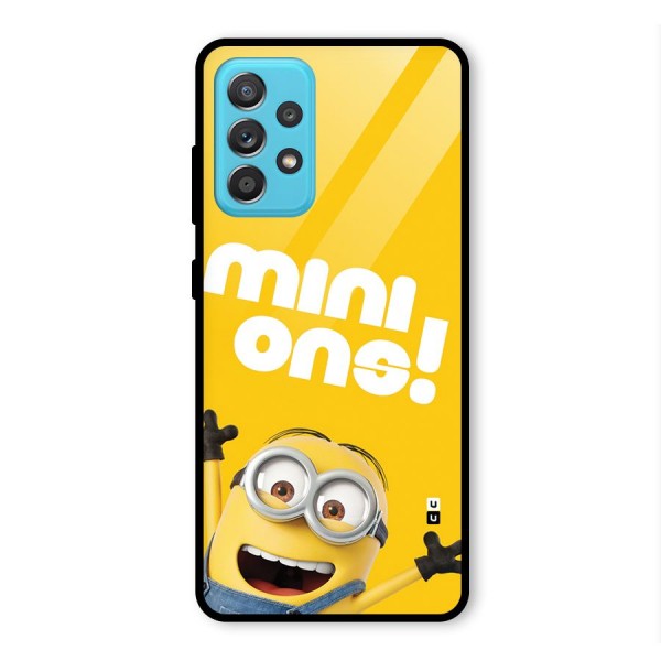 Happy Minion Glass Back Case for Galaxy A52