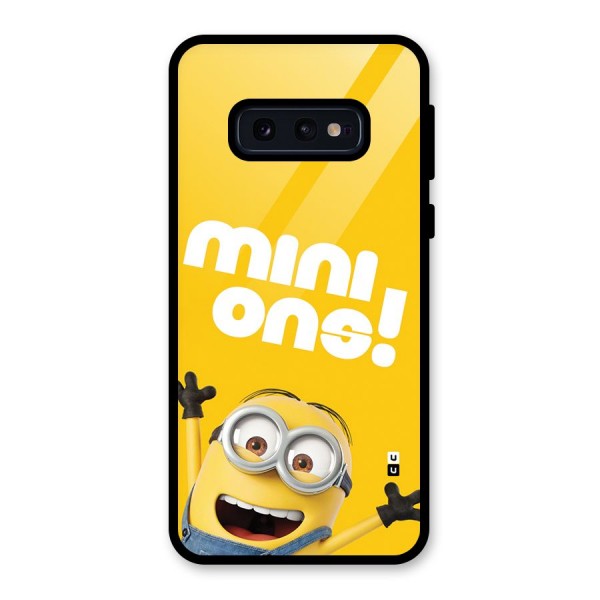 Happy Minion Glass Back Case for Galaxy S10e