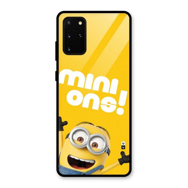 Happy Minion Glass Back Case for Galaxy S20 Plus