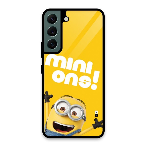 Happy Minion Glass Back Case for Galaxy S22 5G