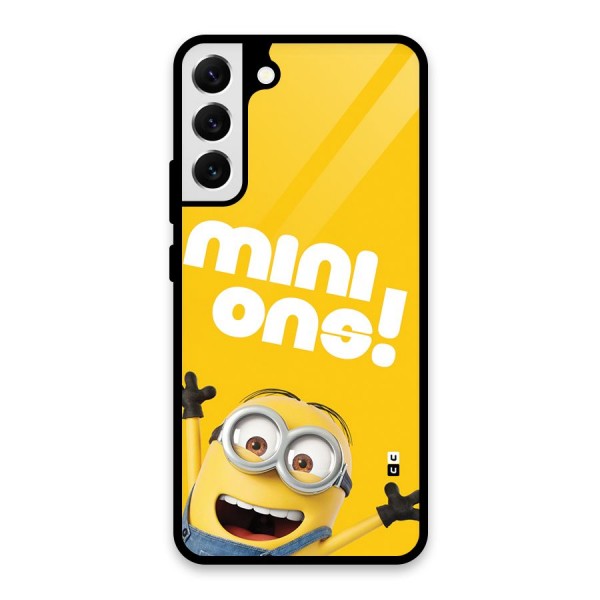 Happy Minion Glass Back Case for Galaxy S22 Plus 5G